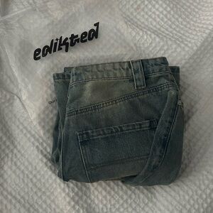 Edikted Womens Blue Baggy Jeans